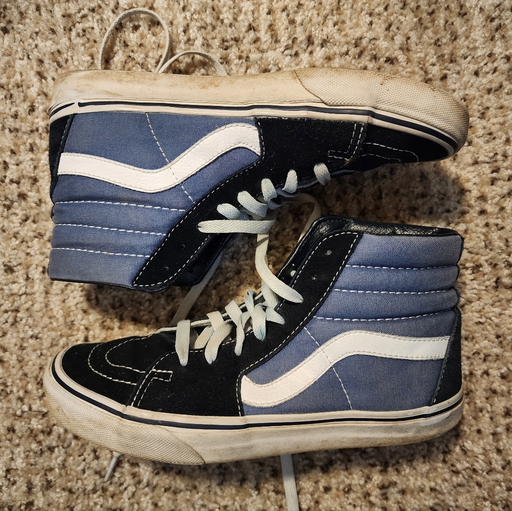 Vans Sk8-Hi Shoe Navy Men's 6.5 Women's 8.0 Blue and Black high top Skate High